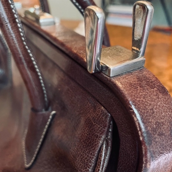 COPY**  🤎PRADA🤎 Brown Leather Doctor Satchel Bag - Picture 11 of 14